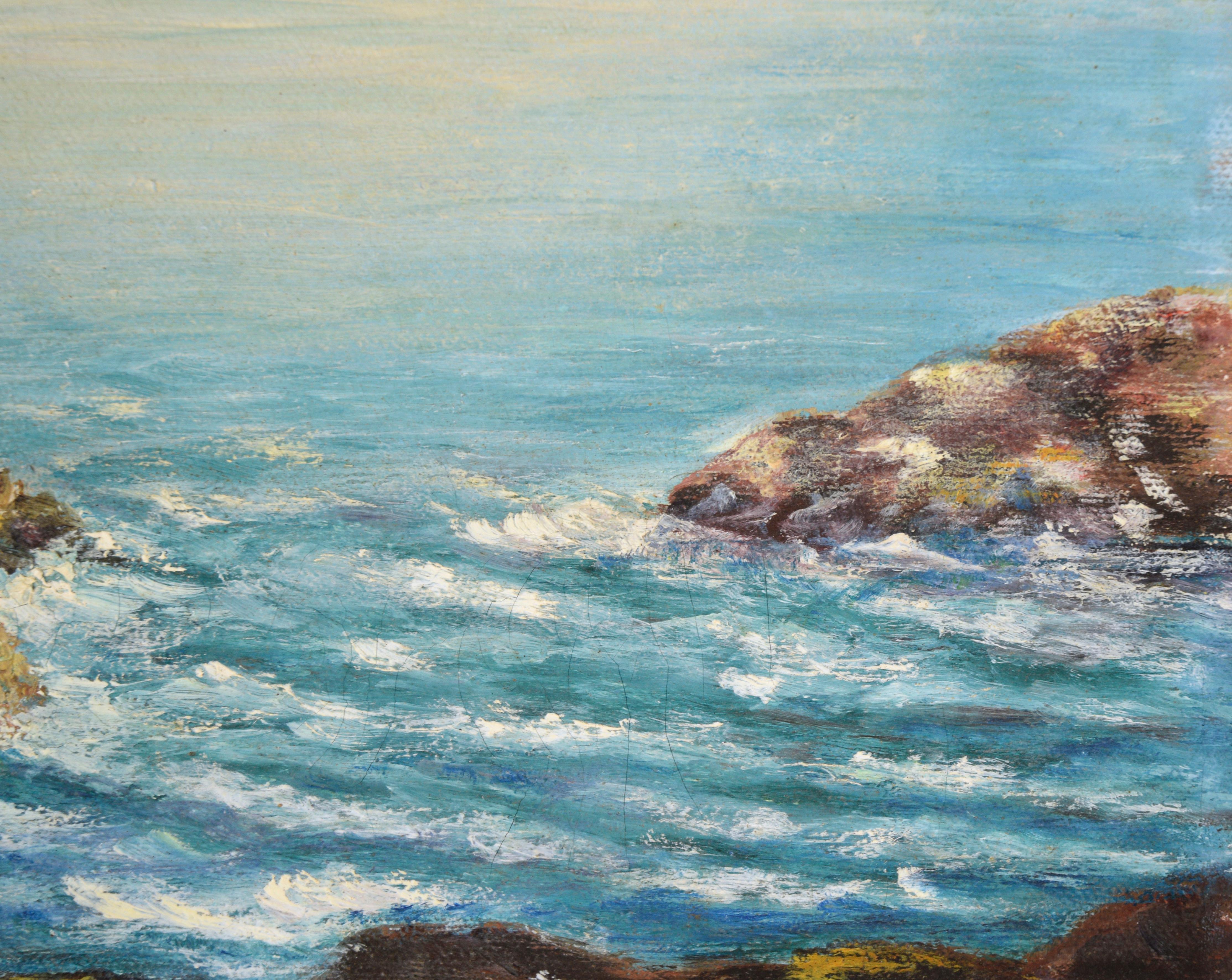 Monterey Cypress - Carmel by the Sea California Seascape in Oil on Canvas For Sale 2