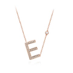 E Initial Bezel Chain Necklace