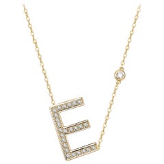 E Initial Bezel Chain Necklace