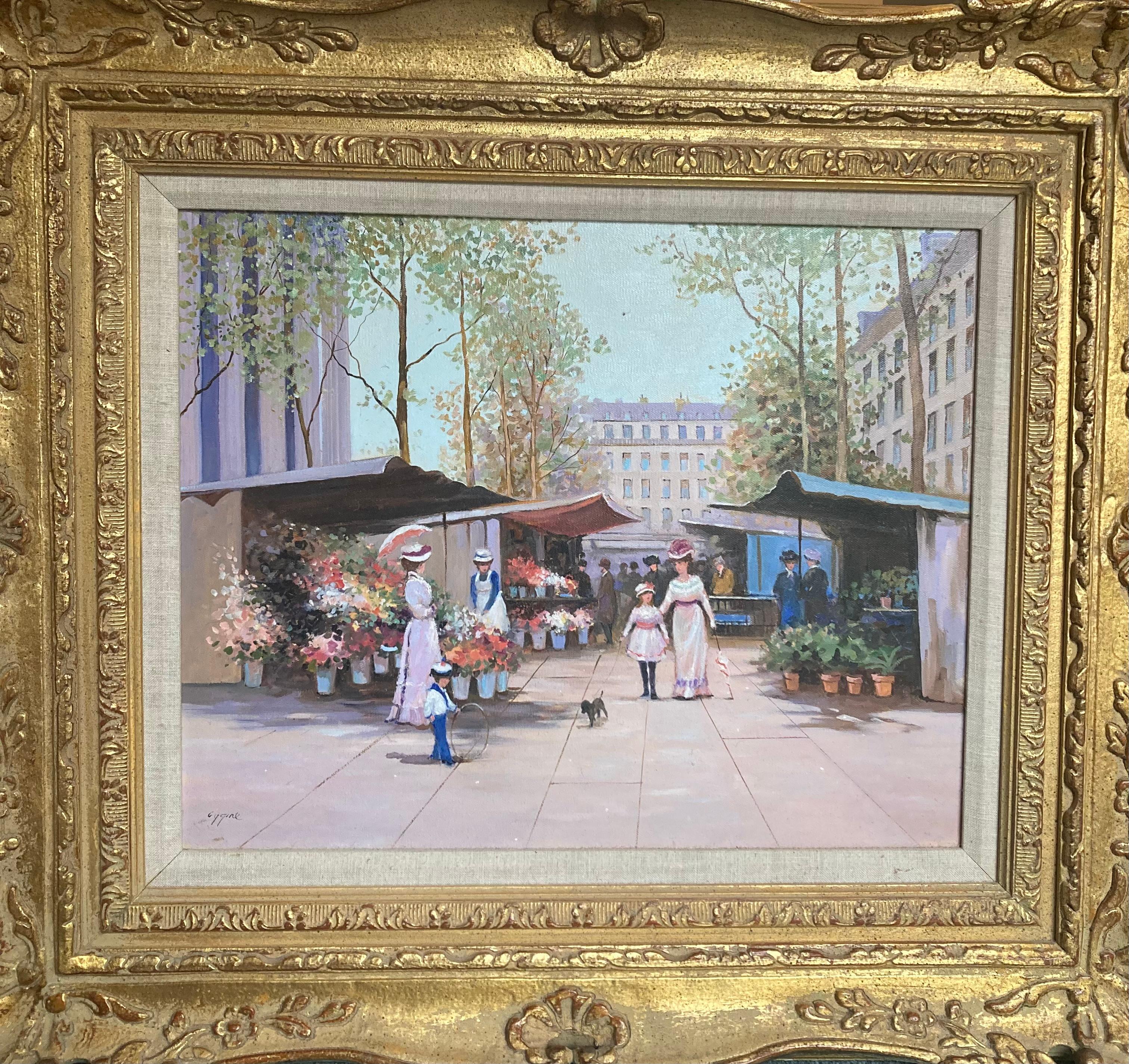 "Rue Des Fleurs" - Painting by  E. J. Cygne