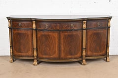 E. J. Victor Regency geschnitztes Sideboard oder Barschrank aus geflammtem Mahagoni und vergoldetem Sideboard