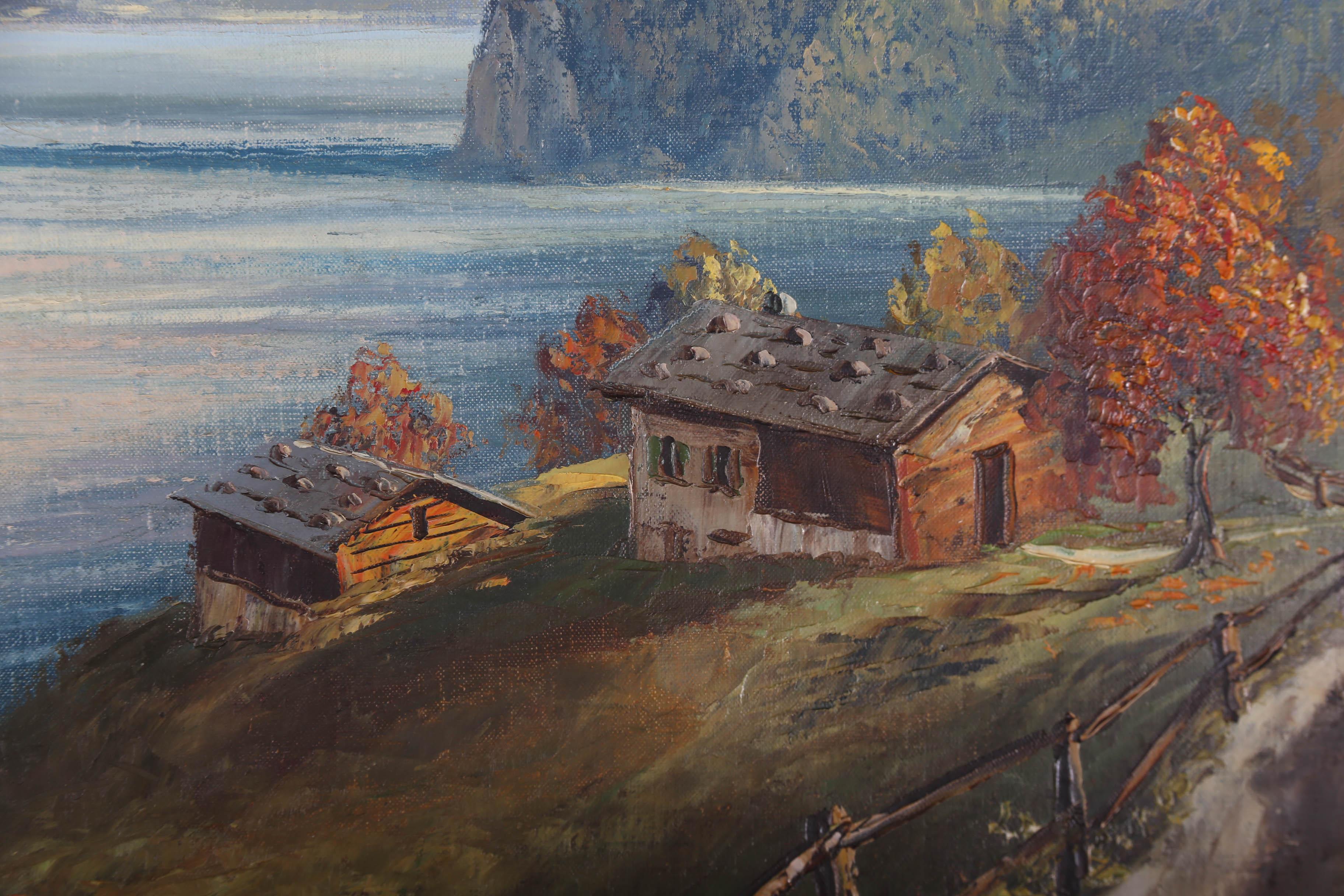 E. Janin (1881-1962) – Deutsche Schule des frühen 20. Jahrhunderts, Öl, Schweizer Landschaft im Angebot 3