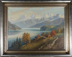 Antique E. Janin (1881-1962) - German School Early 20th Century Oil, Swiss Landscape