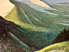 1950's British Modernist Oil Painting Cumberland Lake District Dramatic View