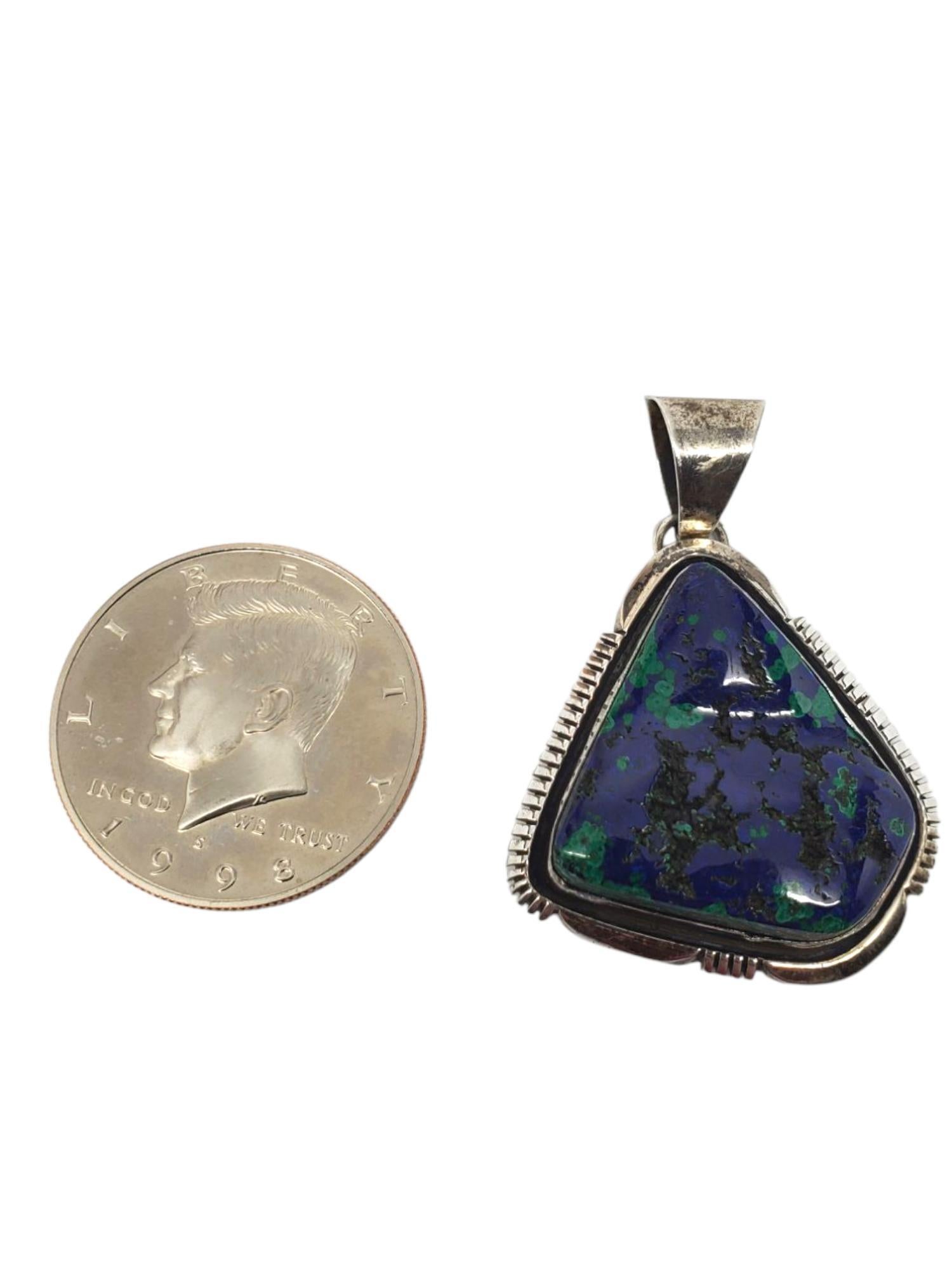 da uomo o donna E. Ciondolo KEI in pietra grezza blu-verde dei nativi americani #21534 in vendita
