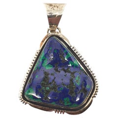 E. Ciondolo KEI in pietra grezza blu-verde dei nativi americani #21534