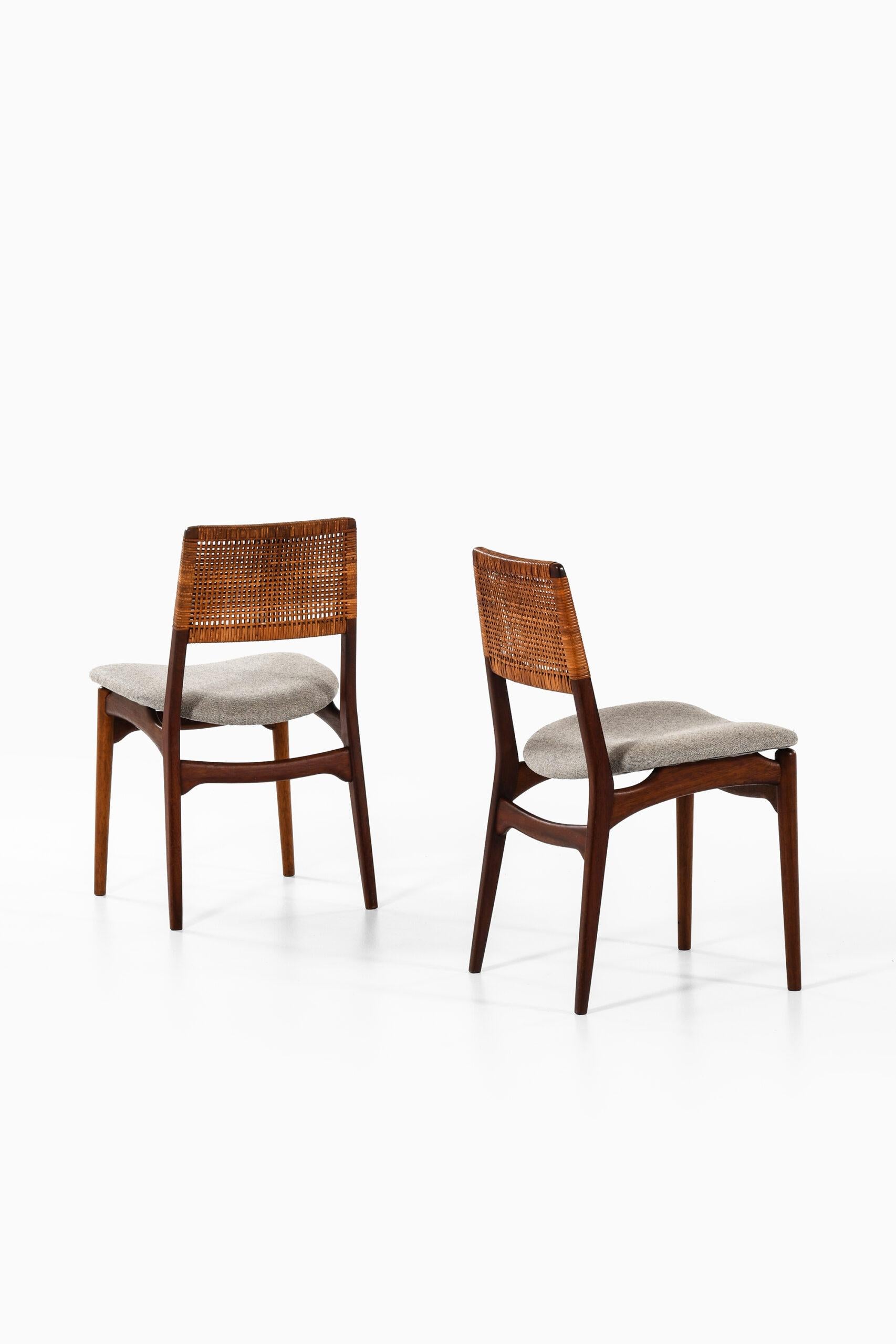 Fabric E. Knudsen Dining Chairs Model 47 Produced by Jensen & Lykkegaard