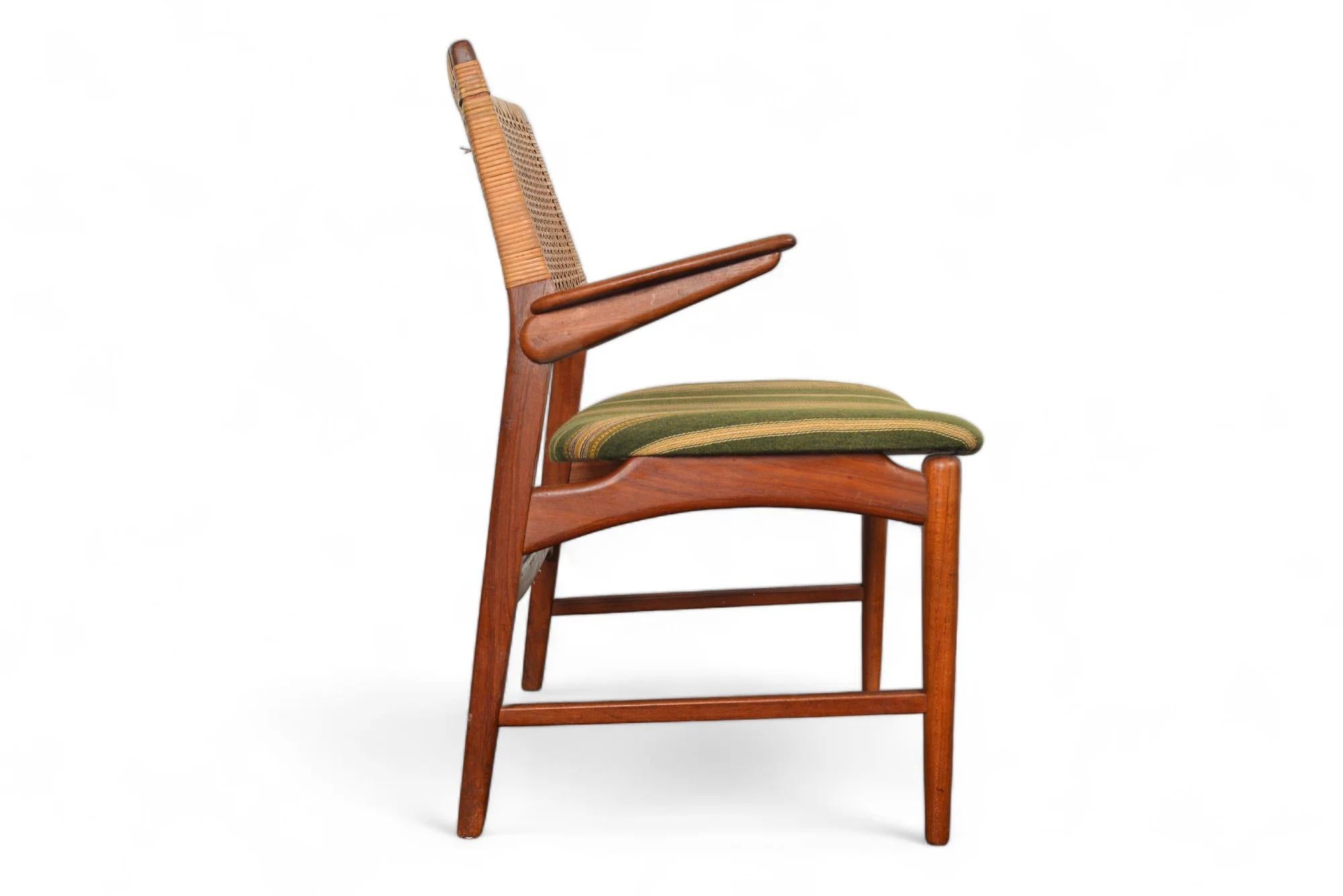 Danish E Knudsen Model 48 Armchair In Teak + Cane For Sale