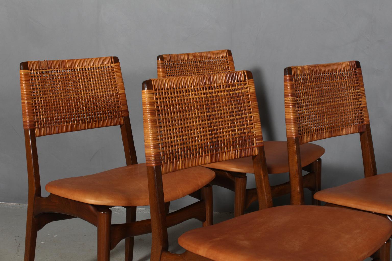 Scandinavian Modern E. Knudset Set of Four Dining Chairs
