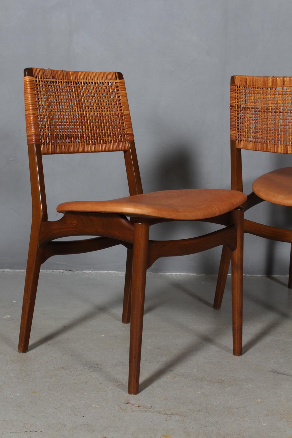 E. Knudset Set of Four Dining Chairs In Good Condition In Esbjerg, DK