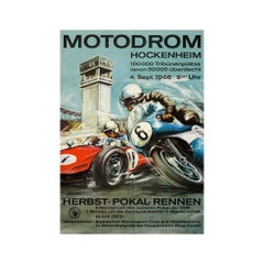 Original 1966 motorsport poster by E. Koch - Hockenheim - Herbst-Pokal-Rennen