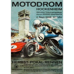 Vintage Original 1966 motorsport poster by E. Koch - Hockenheim - Herbst-Pokal-Rennen