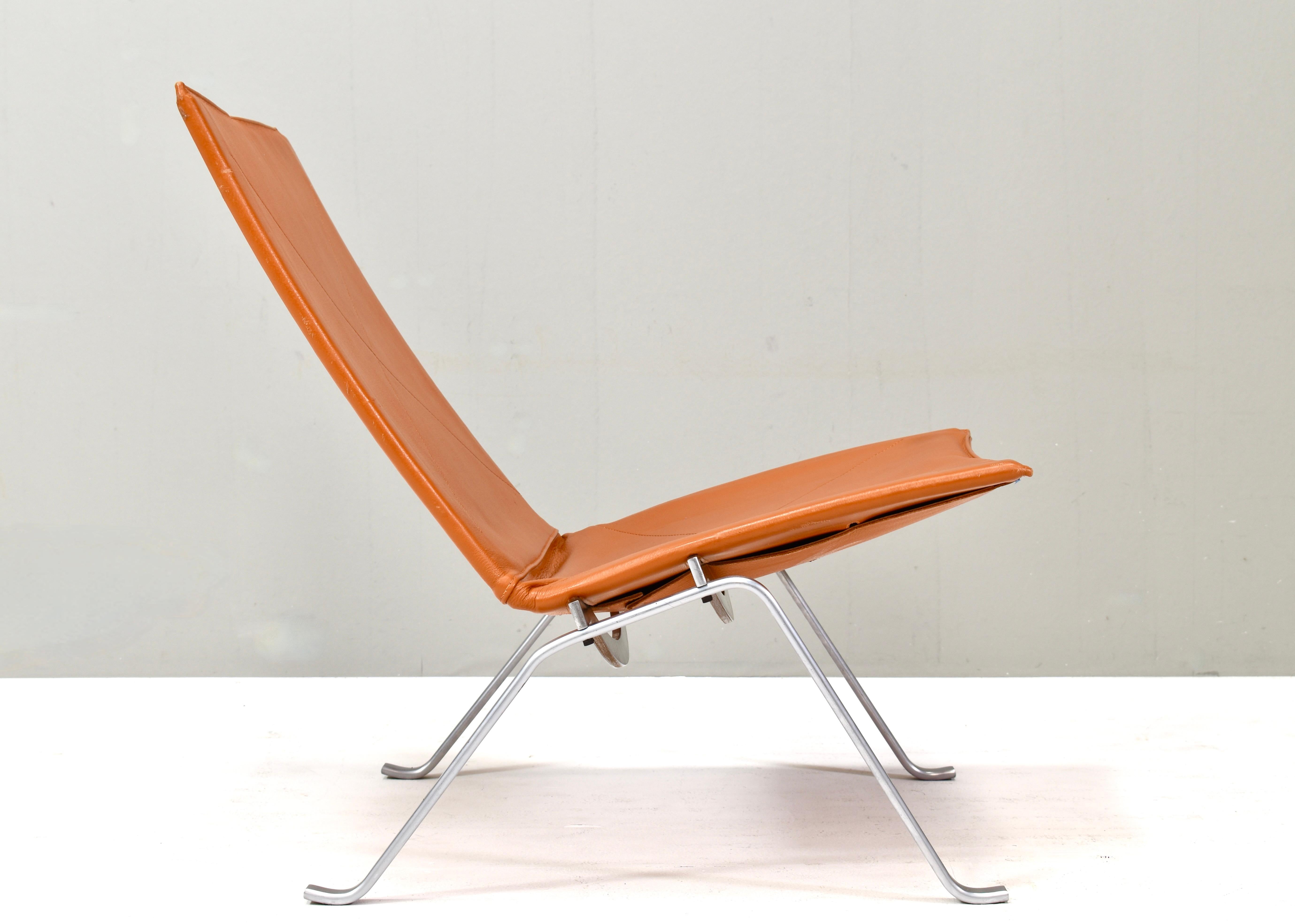 Original PK22 Lounge Chair von Poul Kjærholm für E. Kold Christensen - Dänemark, 1956
Gestempelt mit dem Logo von E. Kold Christensen (Hersteller der 1. Auflage).

Der Loungesessel PK22 von Poul Kjærholm ist ein Meisterwerk des minimalistischen