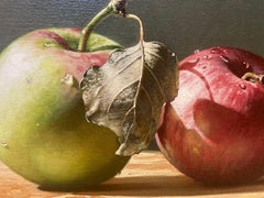 Mele (Piccola natura morta ad olio super-realista)