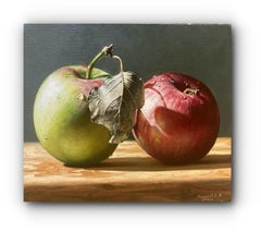 Apples (Small Super-Realism Photorealist Oil Still Life Painting)