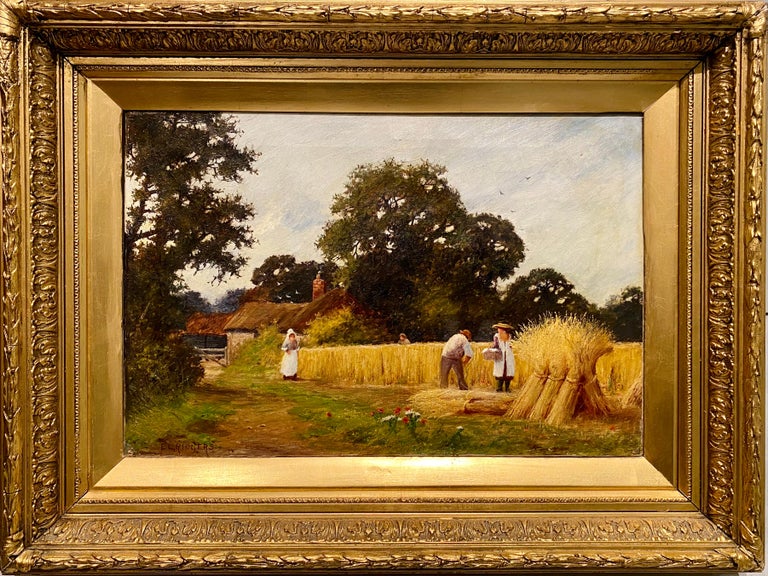 E. L. Ridgers 19th century romantic oil painting The Harvest