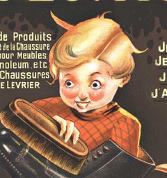 Le Levrier original vintage French shoe cream poster