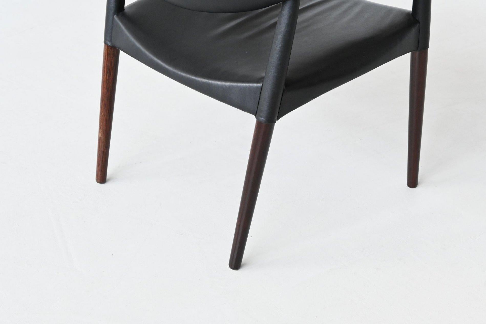 E. Larsen & A. Bender Fauteuil Madsen en palissandre Willy Beck Danemark 1949 en vente 7