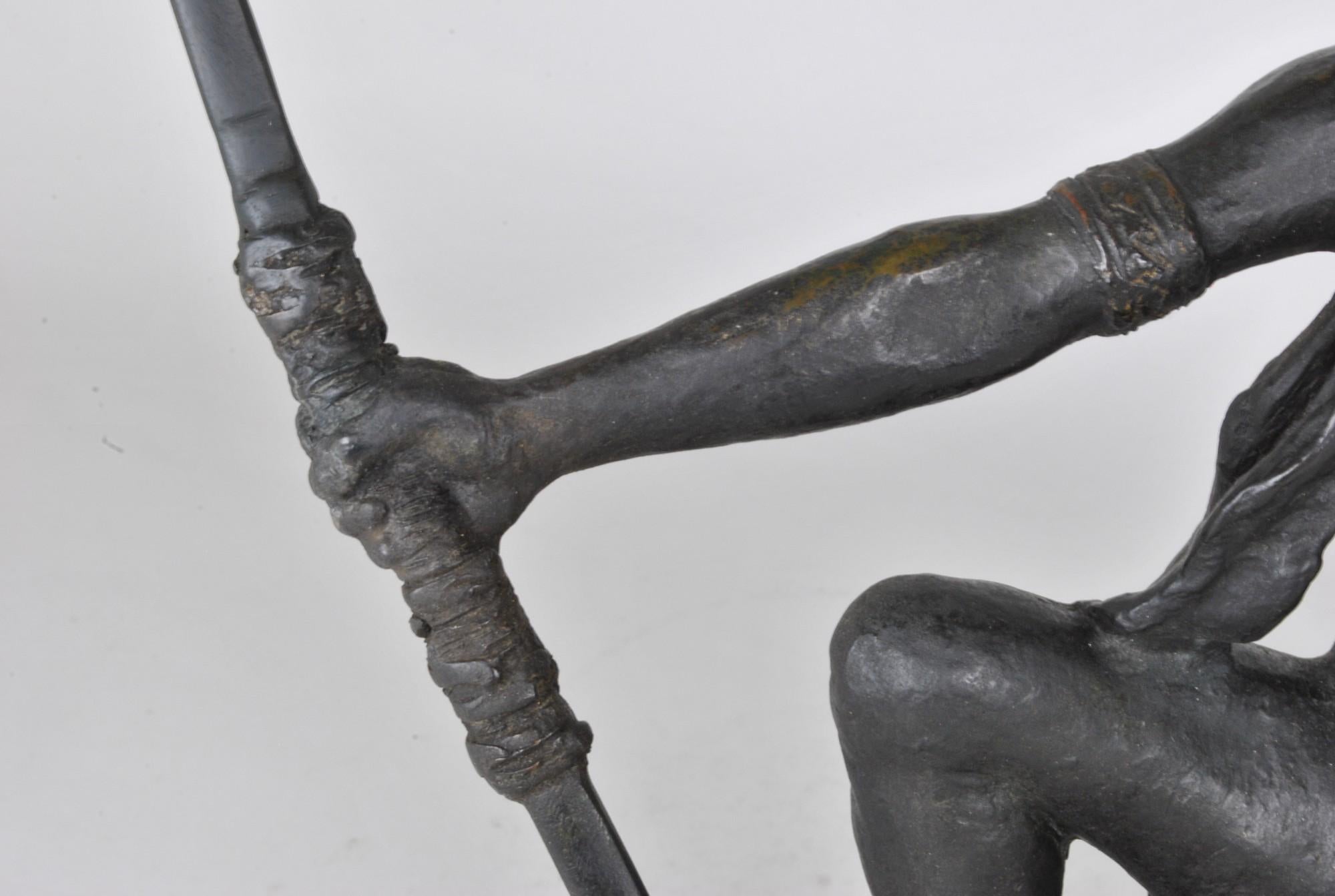 E l'Hoest, Archery, Orientalist Bronze Signed, XIXth Century In Good Condition In MARSEILLE, FR
