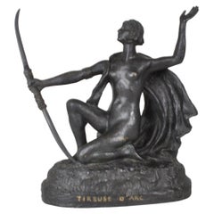 Antique E l'Hoest, Archery, Orientalist Bronze Signed, XIXth Century