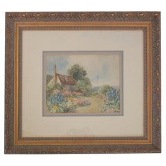 E. M. Miller, Framed Thatched Cottage W/C Painting, U. K.,  Early 20th Century