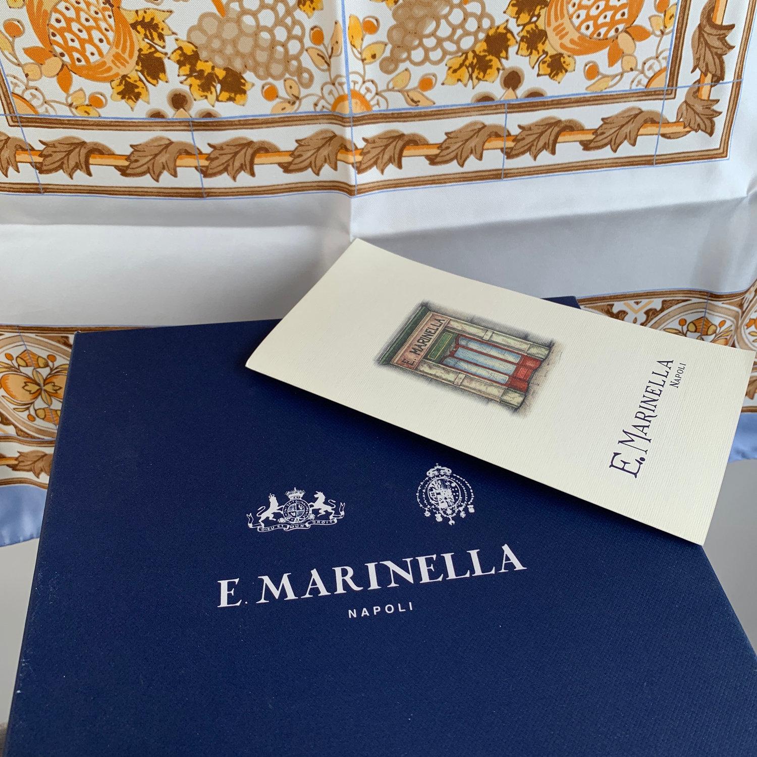 Silk scarf by E. Marinella Napoli. Made in Italy. Lighe blue border, with main beige and light brown tones. Featuring grapes pattern.It will come with its case and card. Size: 88 x 88 cm.



Details

MATERIAL: Silk

COLOR: Beige

MODEL: