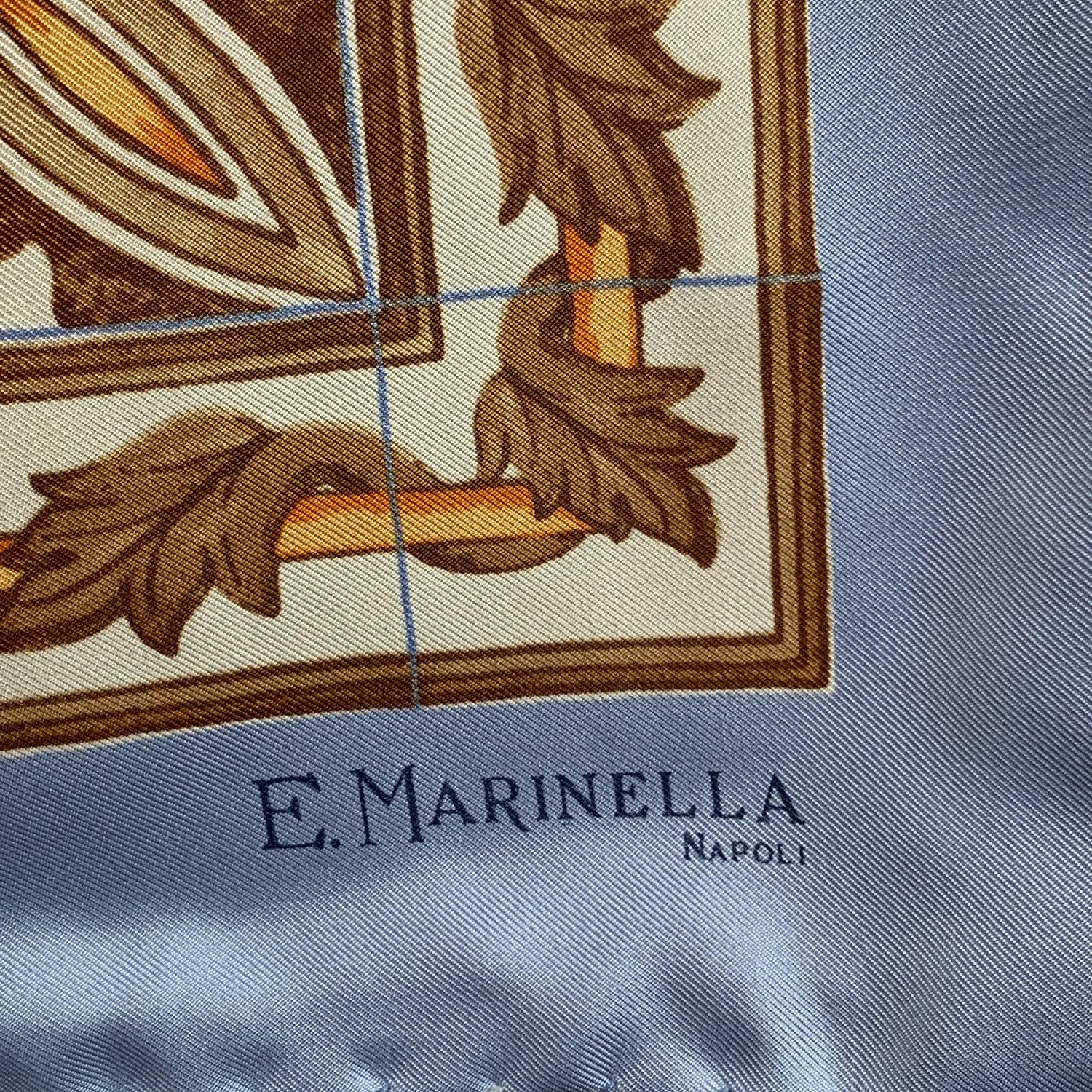 E. Marinella Napoli Vintage Silk Beige Scarf Grapes Pattern with Case 2