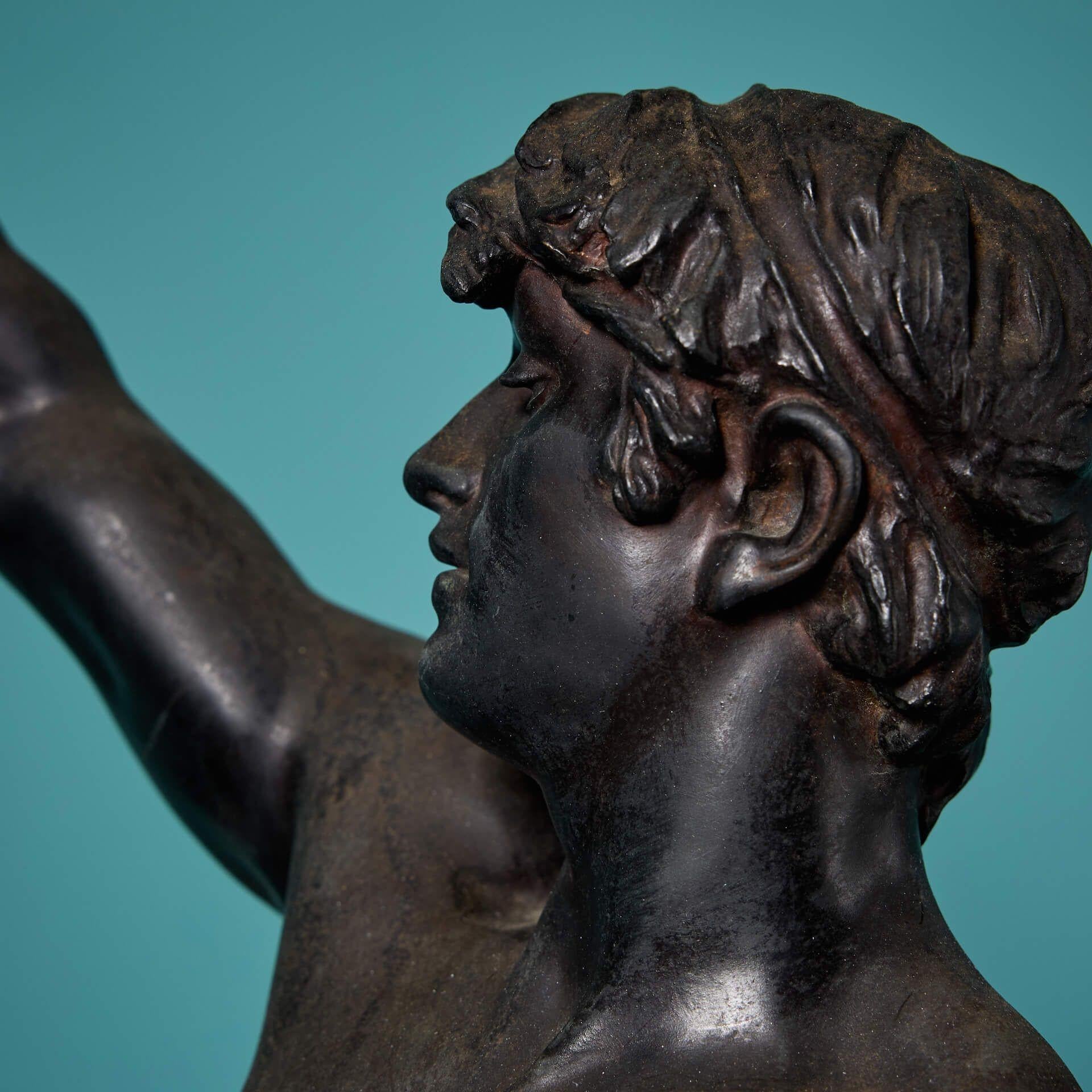 E. Marioton (1857-1933) 'Vainquer' Bronze Figure on Marble Base For Sale 1
