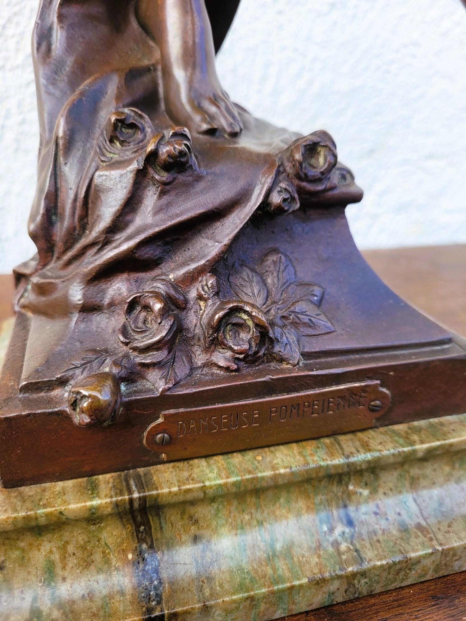 E Marioton, Pompeian Dancer, Signed Bronze, Late 19th Early 20th Century For Sale 4