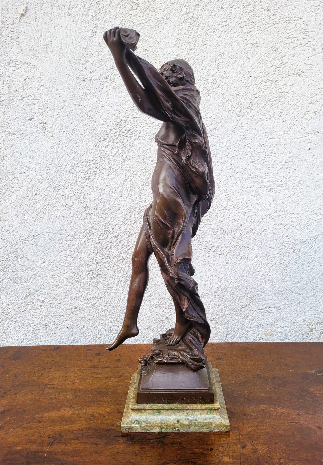E Marioton, Pompeian Dancer, Signed Bronze, Late 19th Early 20th Century For Sale 5