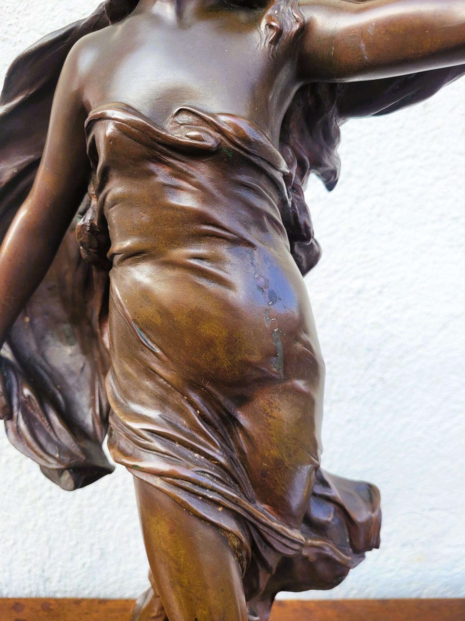 French E Marioton, Pompeian Dancer, Signed Bronze, Late 19th Early 20th Century For Sale