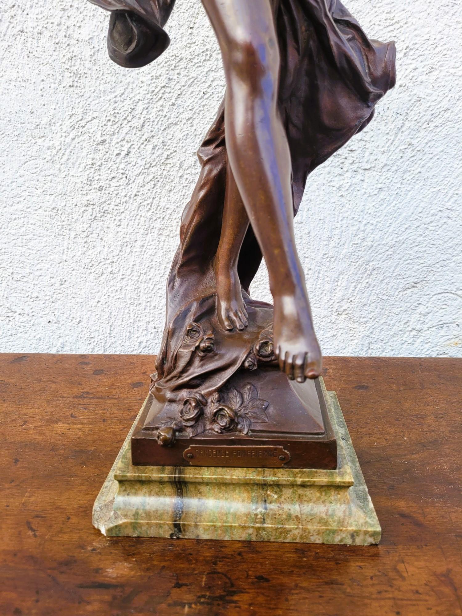 E Marioton, Pompeian Dancer, Signed Bronze, Late 19th Early 20th Century For Sale 1