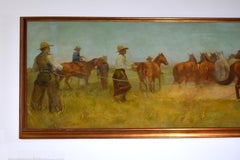 " The Littlefield Murals "  3 MURALS OF THE XIT RANCH IN TEXAS. PAINTED Ca. 1910