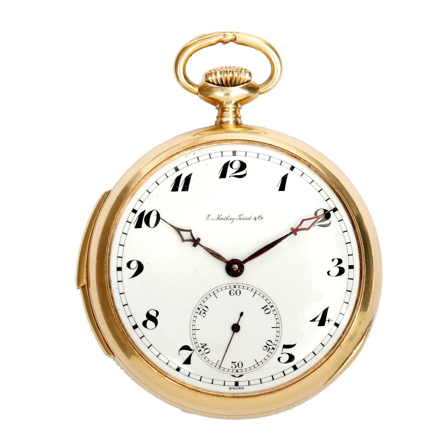 E. Mathey Tissot Minute Repeater Pocket Watch In Excellent Condition In Dallas, TX