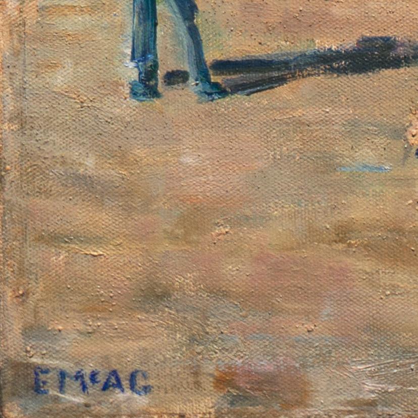 'El puente Golden Gate', Paisaje modernista al óleo de la Bahía de San Francisco, Hobo - Painting de E. McAg