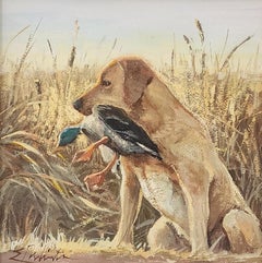 A Days Work is Done 10" x 10" Gouache auf illustriertem Karton Renaissance Wachs, Renaissance