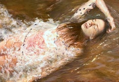 As the Days wash over Me, egg tempera,  12 x 24,  Portraiture Finalist PSA