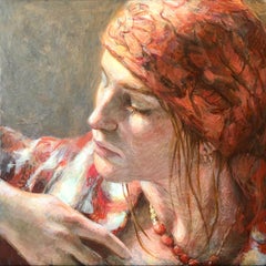 Finding Myself, egg tempera, 12 x 12 Portraiture, Finalist PSA