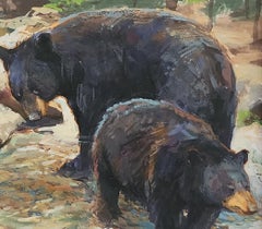 Fischen zum Frühstück   8" x 10" Gouache auf illustriertem Karton Renaissance Wachs, Renaissance