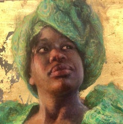 Young Dreams, Egg Tempera 18 x18, Portrait, Roya, Zimbabwe, Finalist PSA