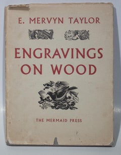 Vintage 1957 After E. Mervyn Taylor 'Engravings on Wood' Black & White, Red Book