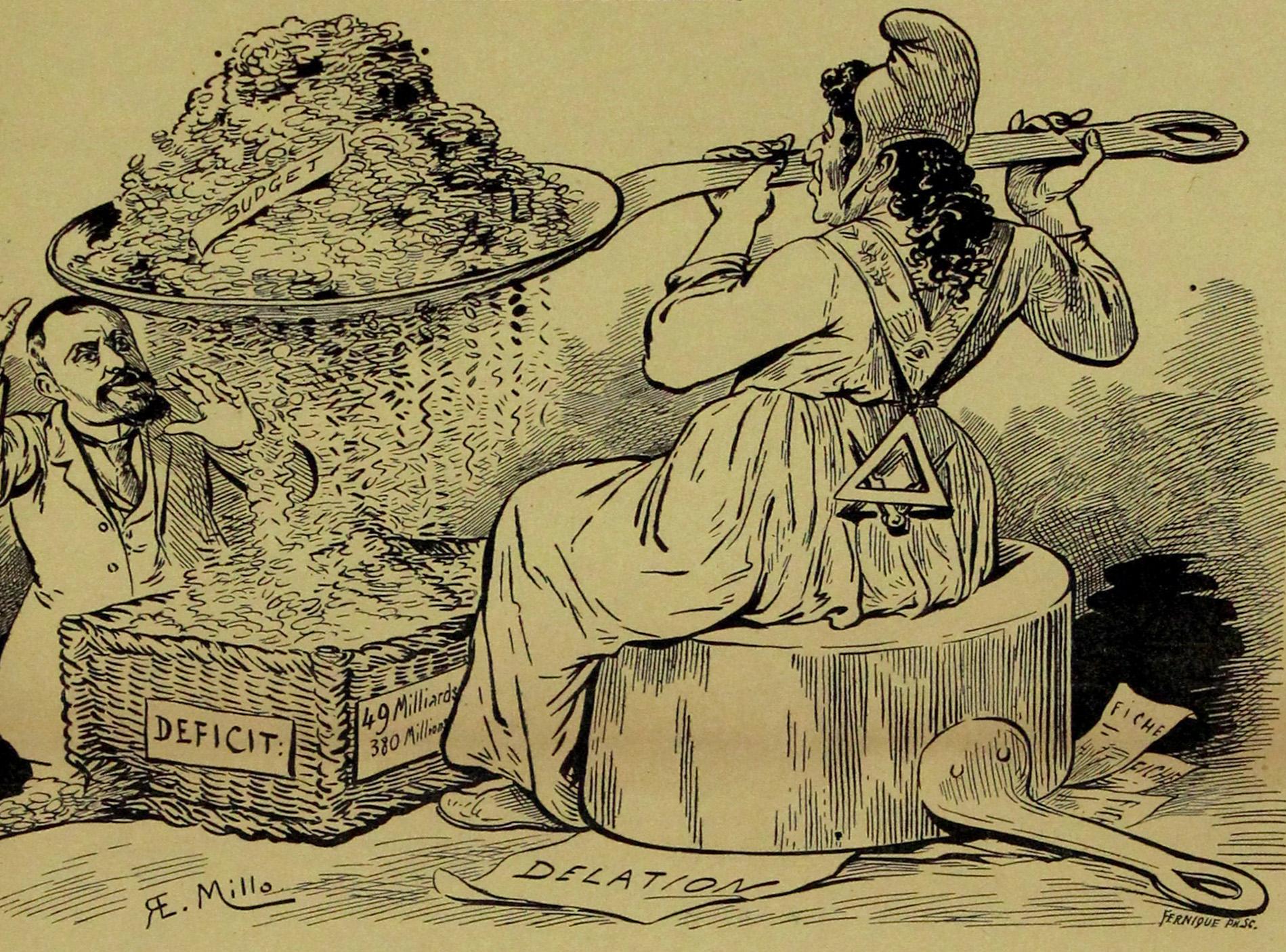 Circa 1908 political poster, illustrated by E. Millo L'écumoire et la casserole For Sale 2