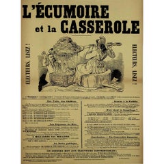 Circa 1908 political poster, illustrated by E. Millo L'écumoire et la casserole