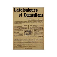 Manifesto originale dell'inizio del XX secolo - Legge sulla separazione tra Chiesa e Stato