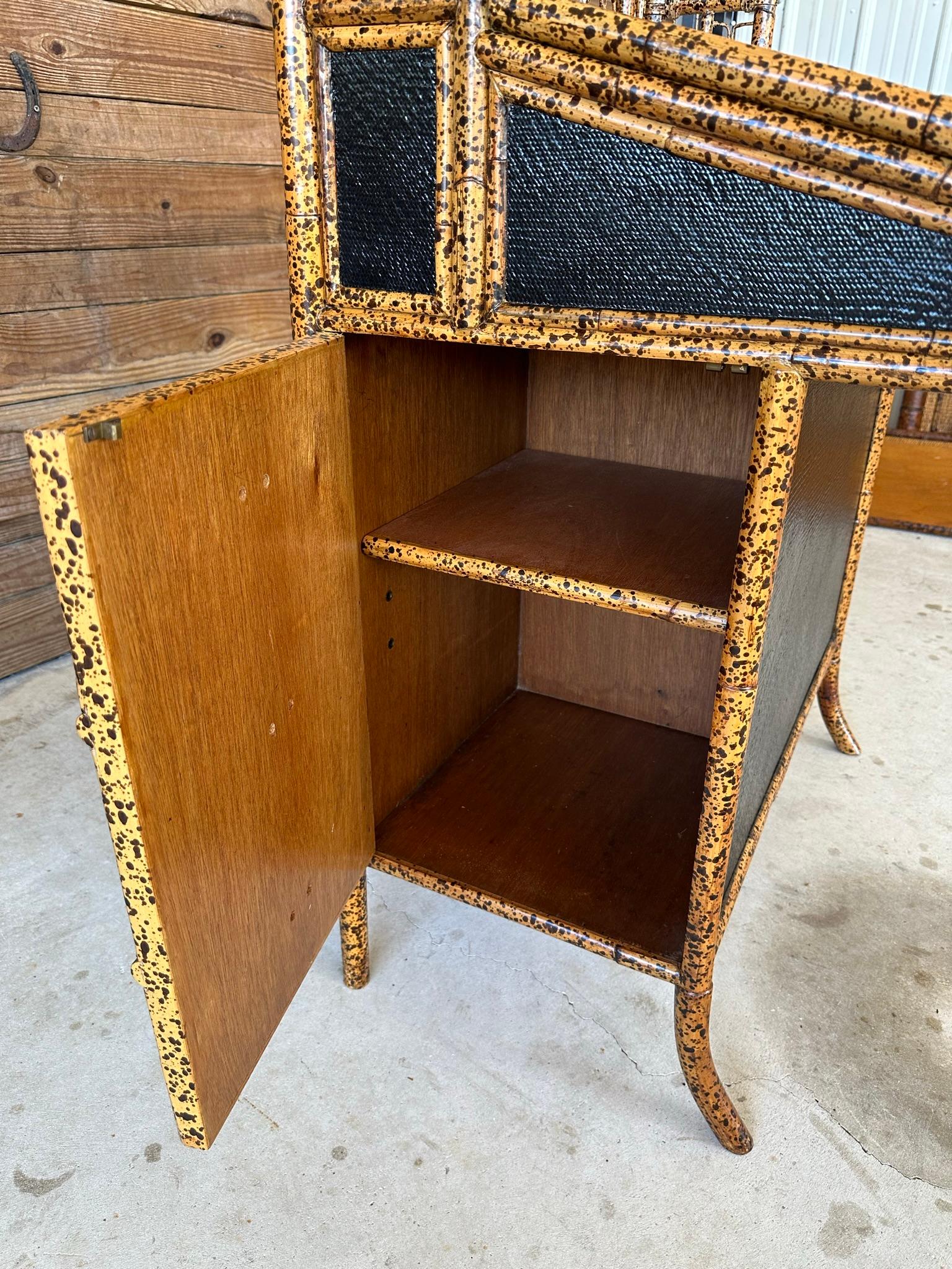 E Murio Manila Refinish Chippendale RTattan Slant Top Desk 1