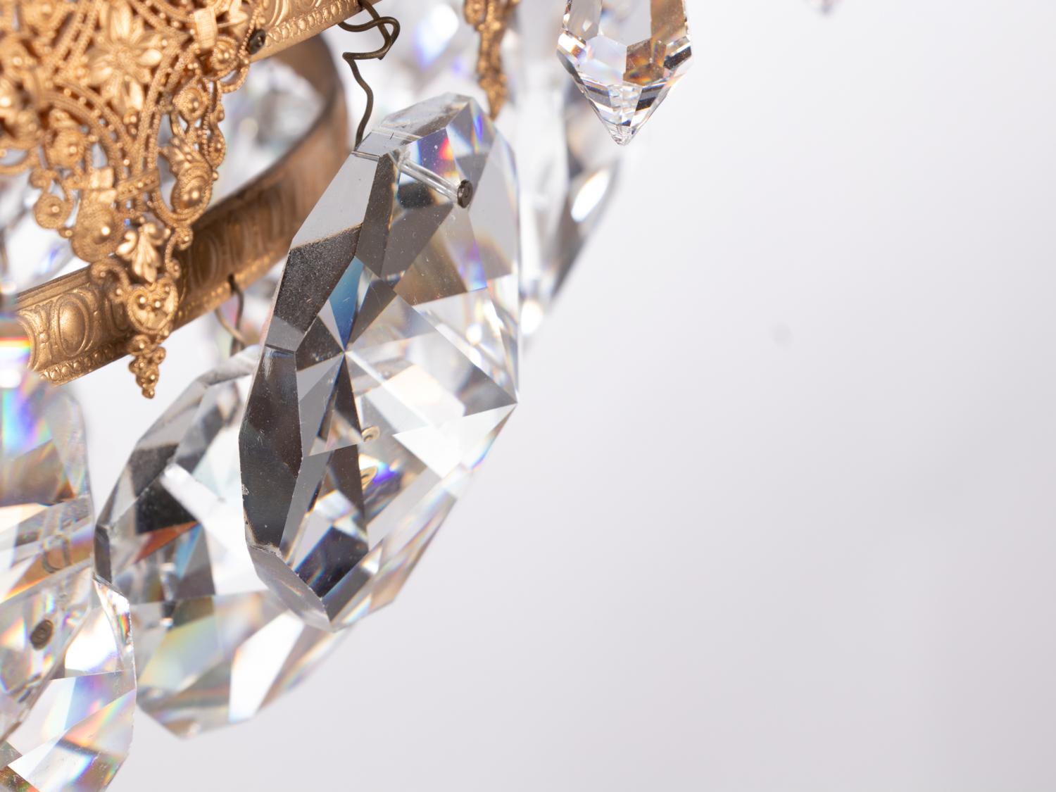 Ernst Palme Glamorous Jewel Swarovski Crystal & Gilt-Brass Chandelier, 1960s For Sale 4
