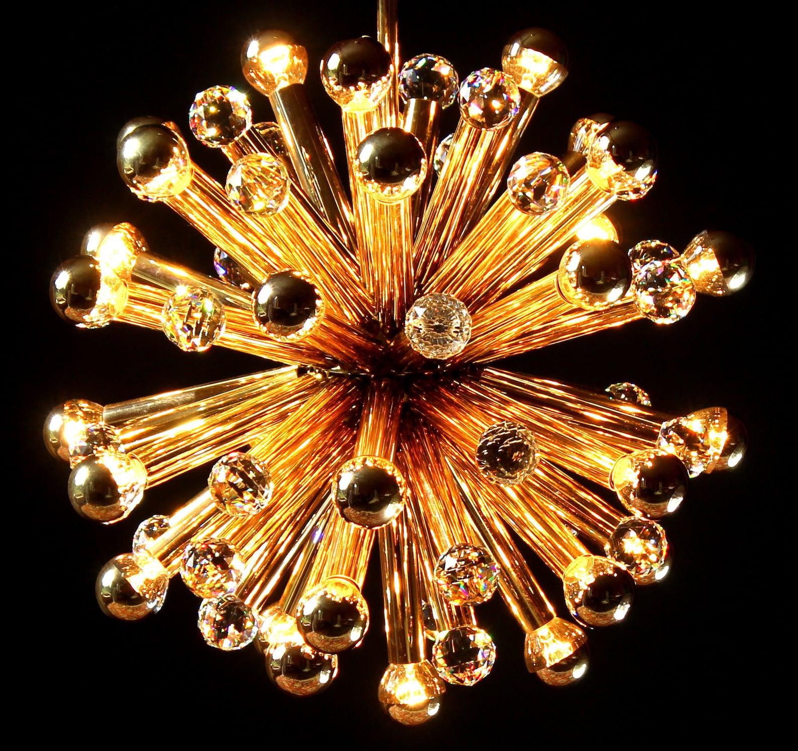 E. Palme Swarovski Jewels Chandelier Palwa 33, 1960s In Good Condition For Sale In Berlin, BE
