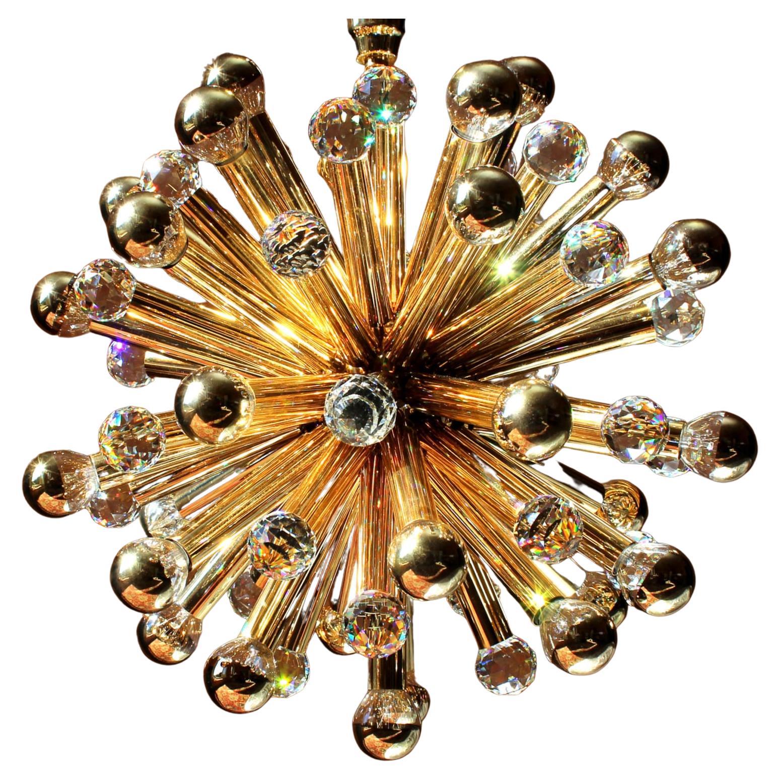 E. Palme Swarovski Jewels Chandelier Palwa 33, 1960s For Sale