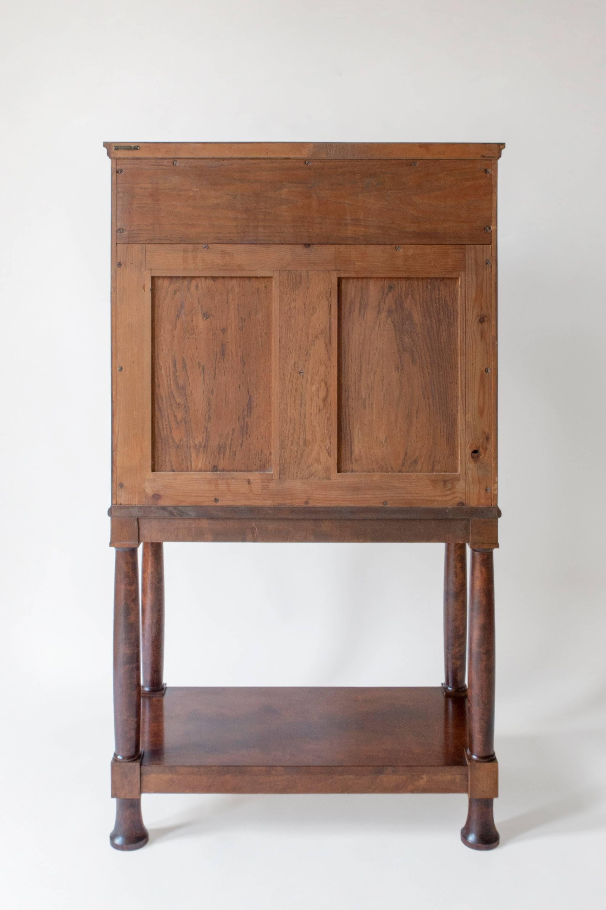 E. Pettersson, Rare Swedish Grace Period Quilted Birch Cabinet on Stand 1
