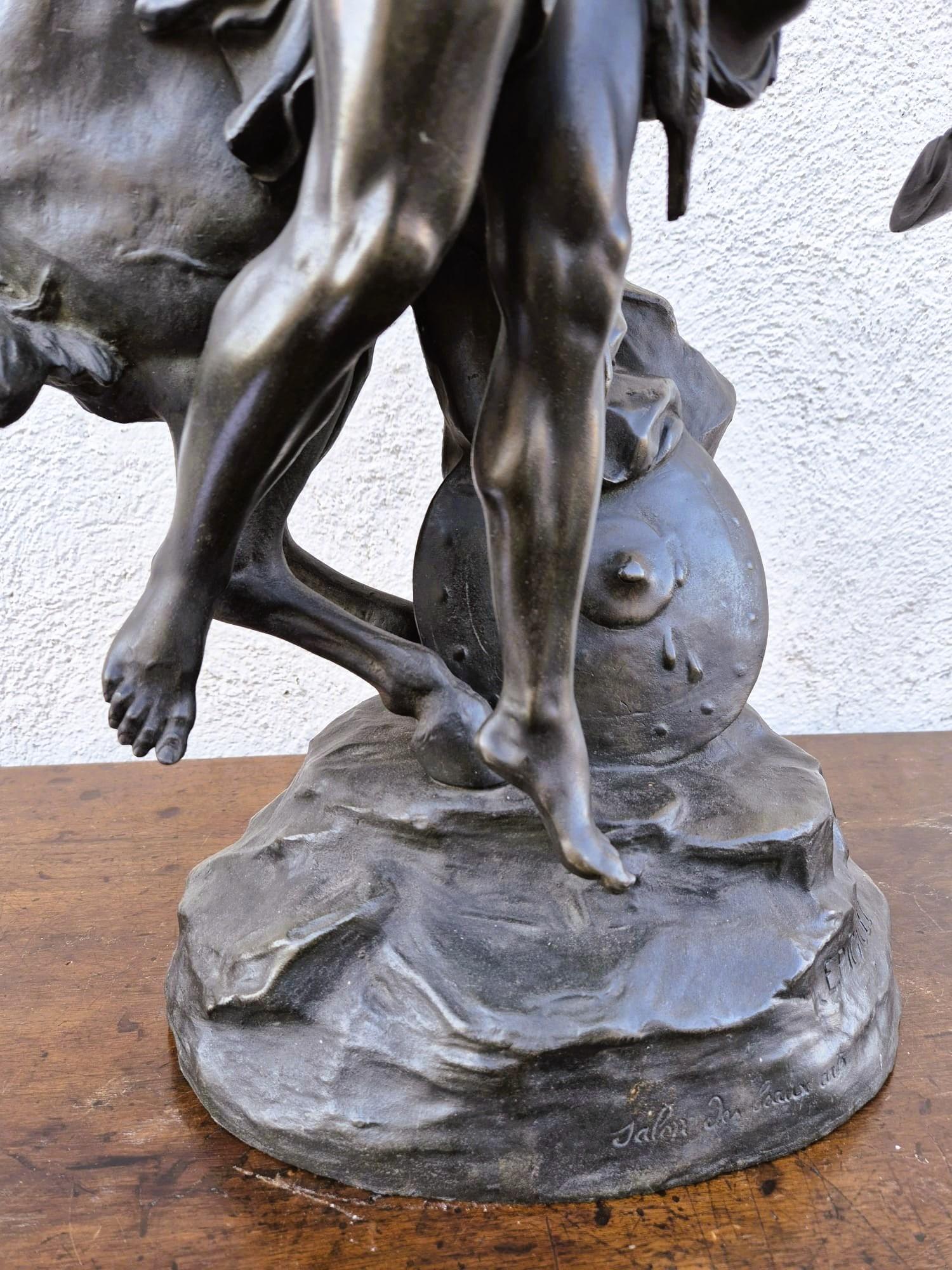 E Picault, Persée ou la naissance de Pegasus, sculpture signée, fin du 19e siècle en vente 9